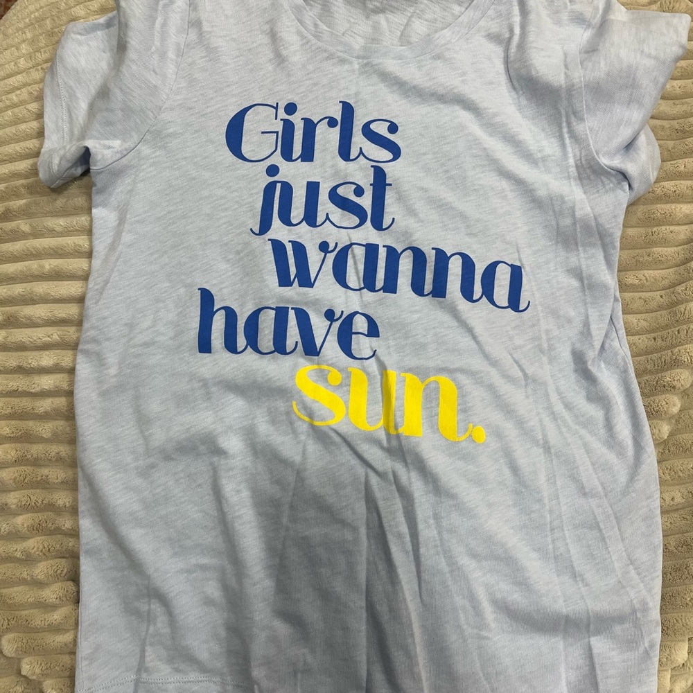 Women’s Blue and Yellow Graphic Tee J crew